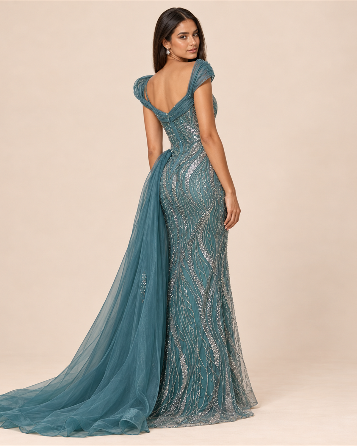 SERAPHINA BEADED EVENING GOWN