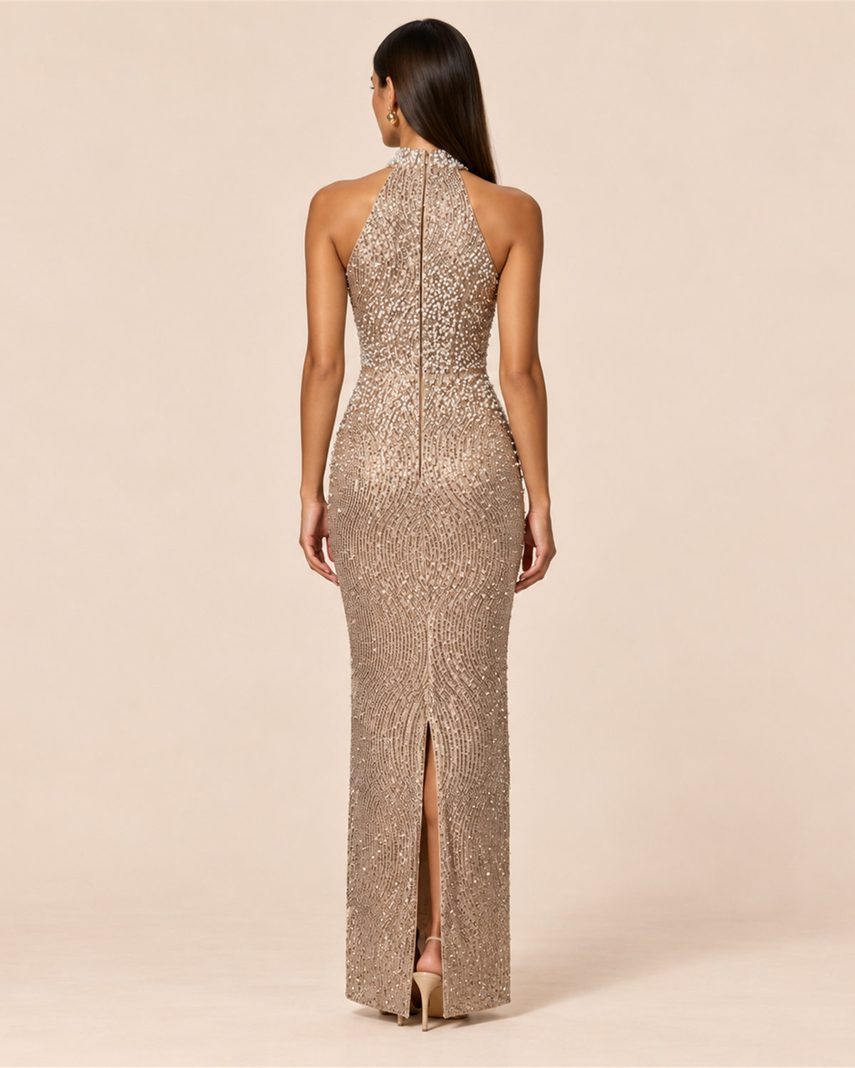 ANASTASIA PEARL BEADED EVENING GOWN