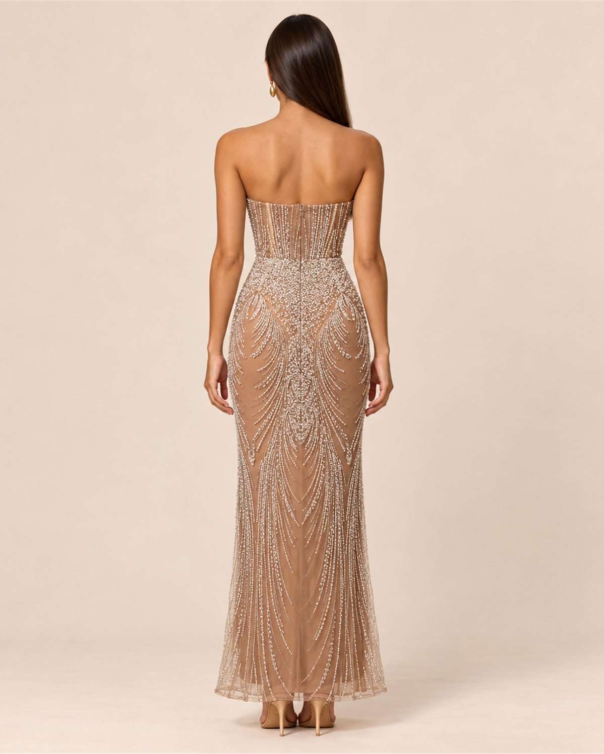 ISADORA STRAPLESS PEARL EVENING MAXI