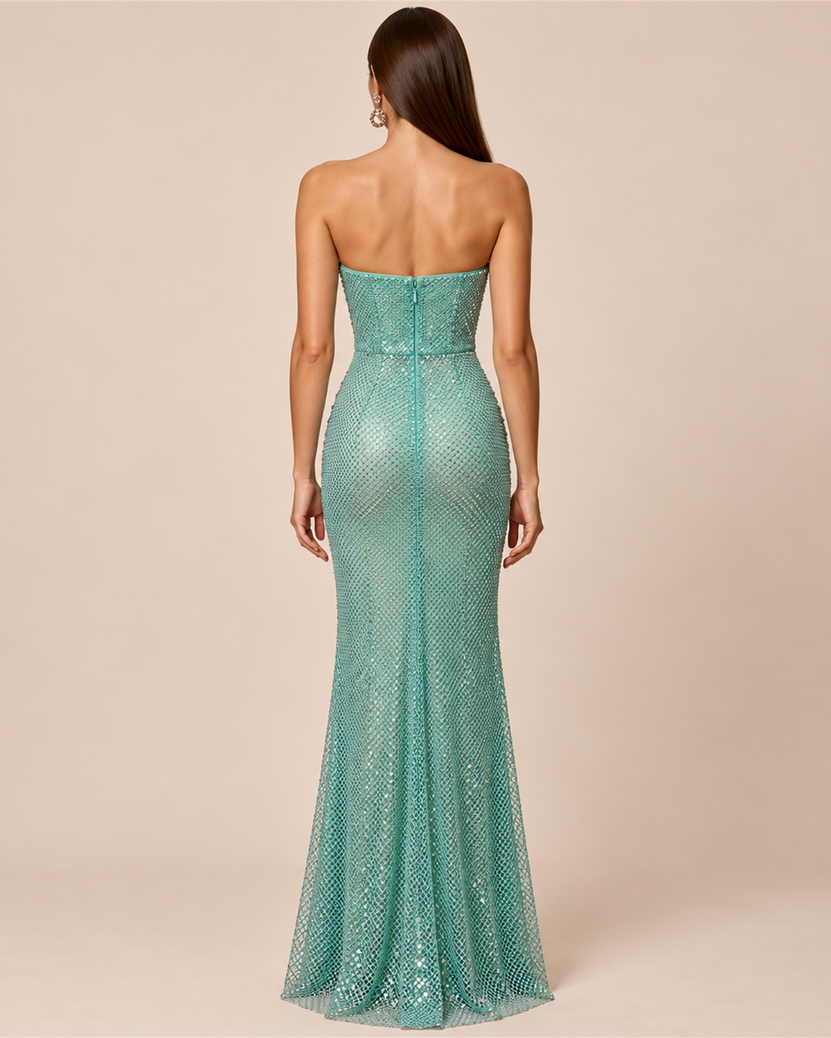 MARIELLE STRAPLESS EMBELLISHED EVENING GOWN