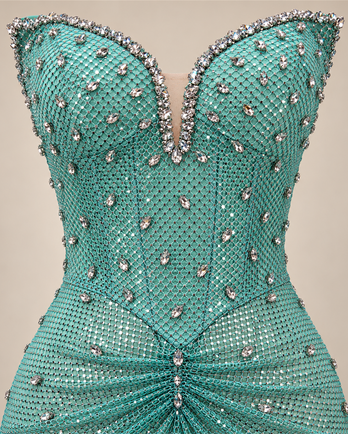 MARIELLE STRAPLESS EMBELLISHED EVENING GOWN